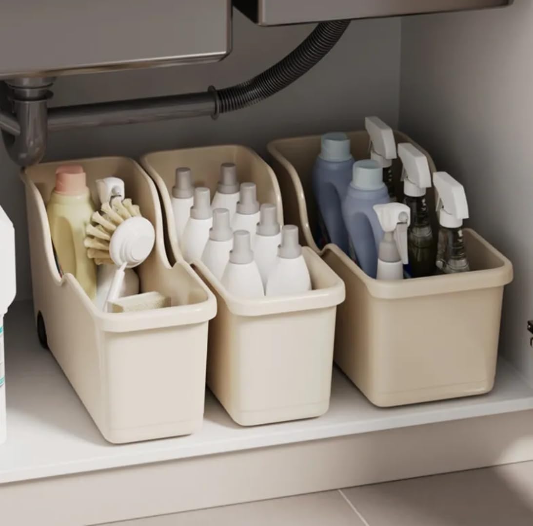 Rolling Storage Organizer Basket with Wheels – Set of 2