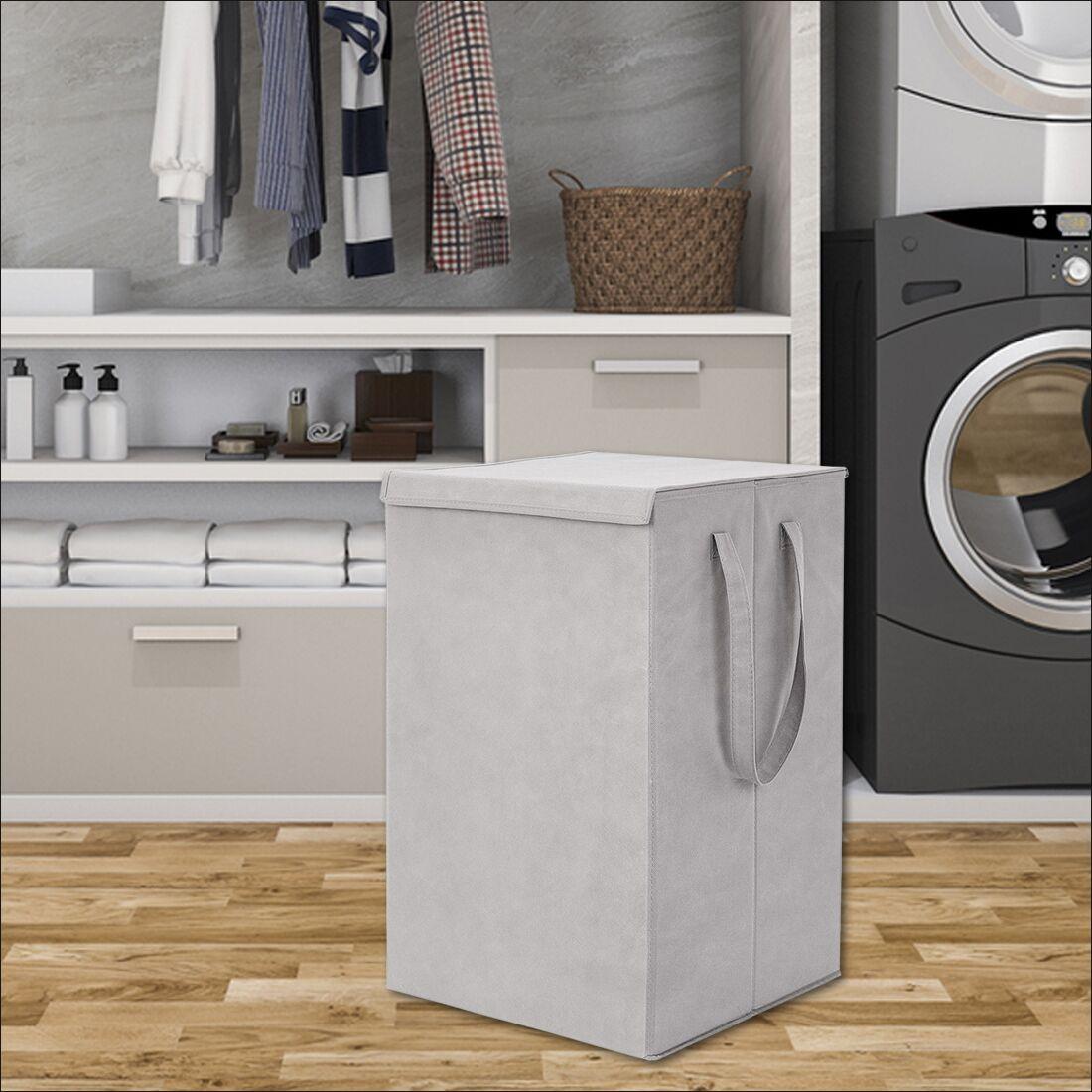 Foldable Laundry Basket with Lid & Handles
