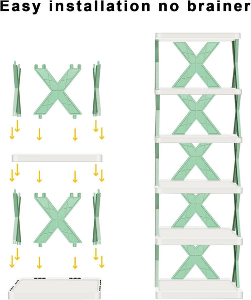 6 Layer Plastic Shoe Rack for Home Stackable & Adjustable | Shoe Organizer (6 Layer)