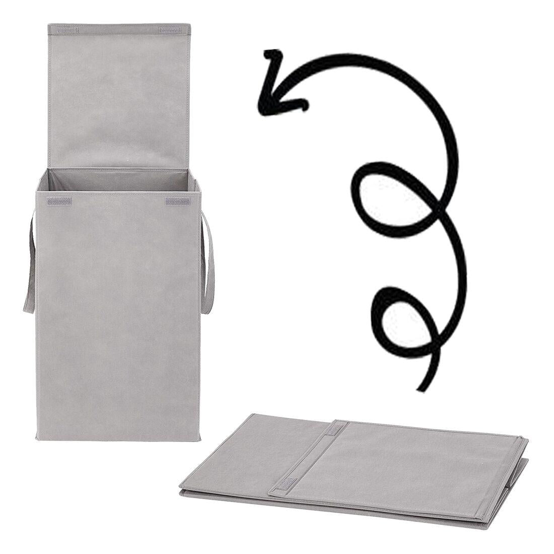 Foldable Laundry Basket with Lid & Handles