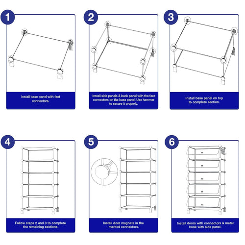 5 Shelf Shoe Rack (Black)