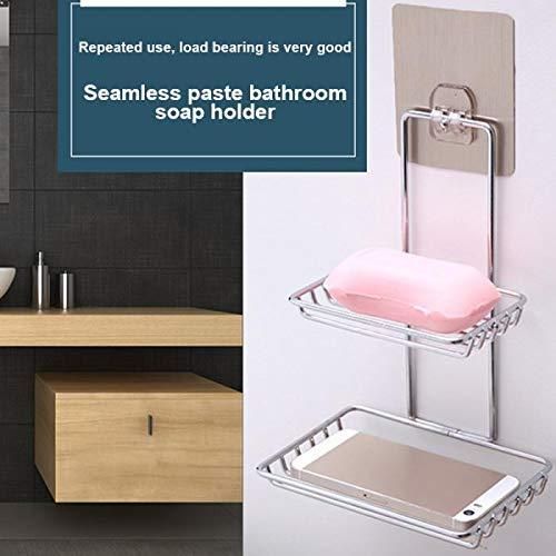 Wall Mounted Soap Dish Holder with Hook – Stainless Steel